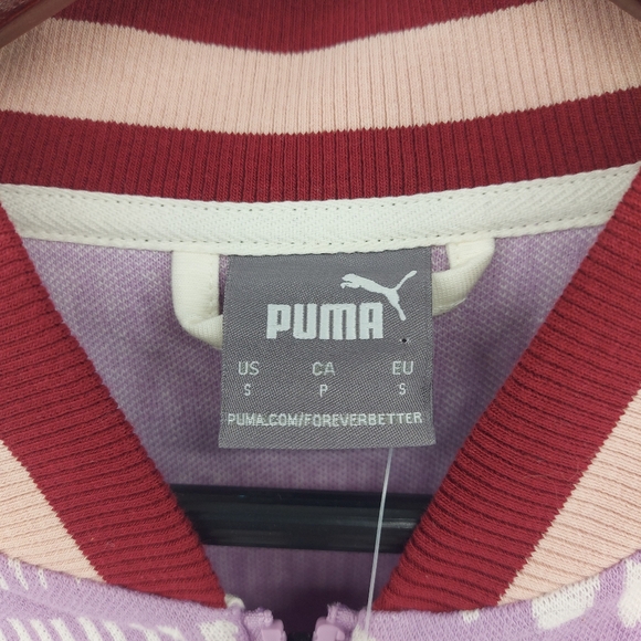 PUMA x lemlem geometric zipped Cropped jacket Size Small Vivid Violet - Picture 7 of 12